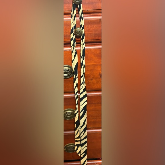 Talbots Striking Zebra Midi Shirtdress with Tie, Size: 4P - Picture 3 of 6